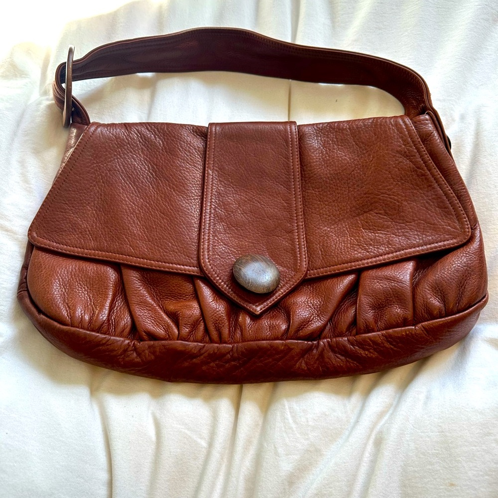 Ananas Brown Leather Shoulder Bag